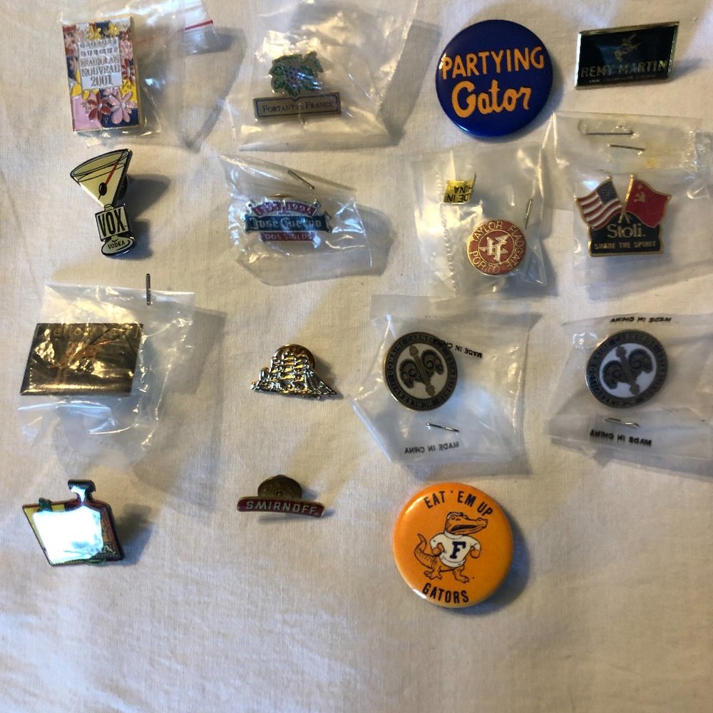 COLLECTORS ONE OF A KIND WINE AND LIQUOR PINS
